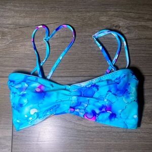 NWOT Salty Honey Tie Dye Blue Bandeau Top w/ Optional Straps